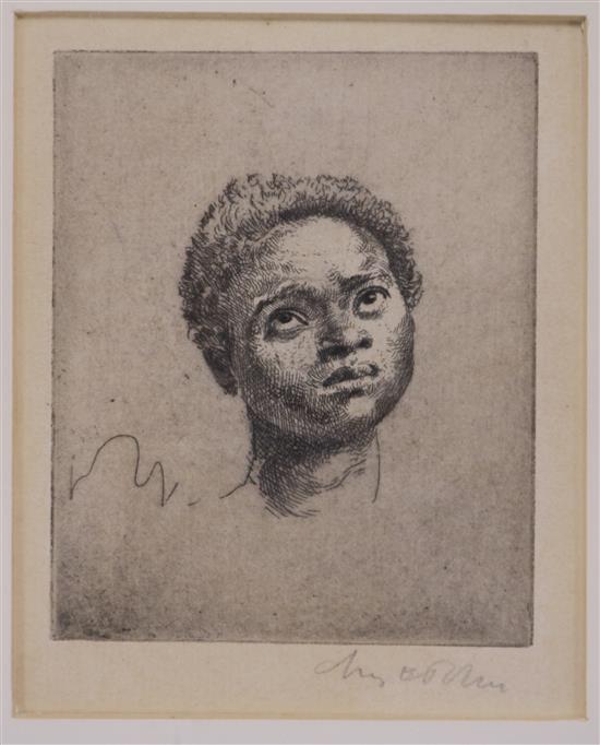 Augustus John (1878-1961) Head of a girl 4 x 3.25in.